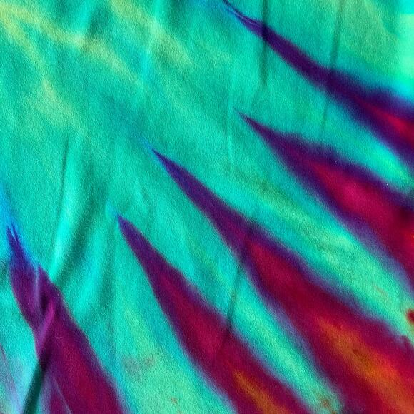 Ice Dyed Long-sleeve Dress - Tie Dye Hippie Boho Drippy Rainbow (Women's Medium) - Picture 7 of 10